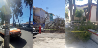 Atienden reportes tras fuertes vientos en Puebla capital