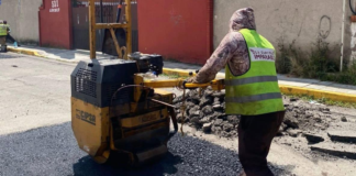 Intensifican trabajos de bacheo en el sur de la ciudad de Puebla
