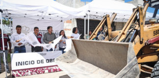 Omar Muñoz arranca obra de pavimentación en Sanctorum