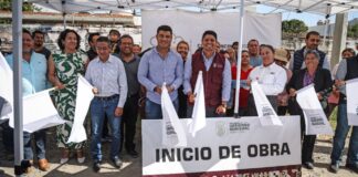 Omar Muñoz inicia pavimentación con adoquín en calles de Cuautlancingo