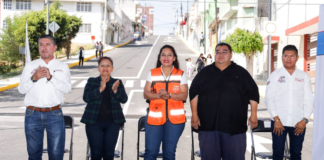 Lupita Cuautle inaugura rehabilitación de calle Francisco I. Madero