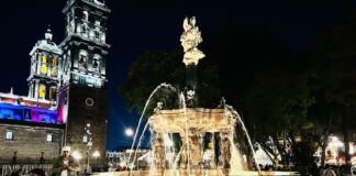 Puebla ilumina monumentos de amarillo para recordar a Víctimas de Tránsito