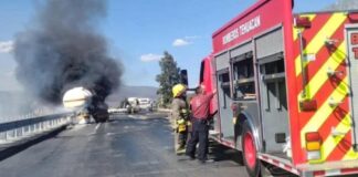 Incendio de autotanques provoca cierre total de la Cuacnopalan–Oaxaca