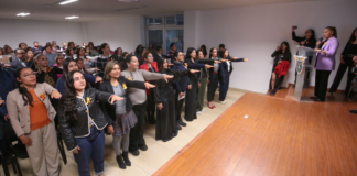 Toman protesta integrantes de las Unidades Igualdad Sustantiva en Puebla