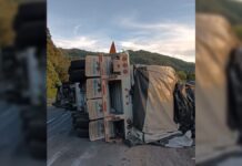 Volcadura de tractocamión provoca cierre parcial en la Puebla–Orizaba