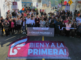 Entregan pavimentación de la calle Palmas en Santa Cruz Buenavista