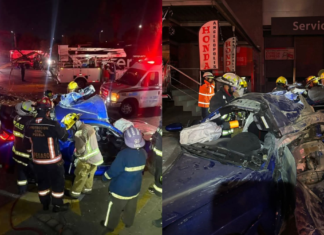 Choque contra poste de luz en la Vía Atlixcáyotl deja dos muertos