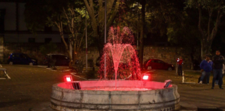Revitalizan fuente del parque Enrique Benítez Reyes en Puebla