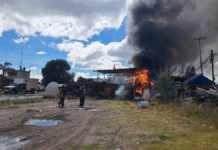 Incendio en bodega de Texmelucan alerta a habitantes; no hay heridos