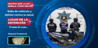 Detienen a hombre por robo de motocicleta en Atlixco