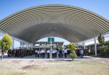 Omar Muñoz entrega domo en bachillerato de San Lorenzo Almecatla