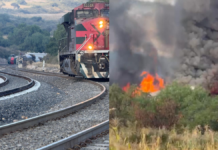 Tren con alcohol etílico descarrila y explota en Hidalgo