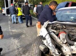 Dos lesionados tras choque en la carretera México-Tuxpan