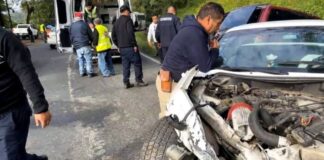 Dos lesionados tras choque en la carretera México-Tuxpan