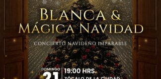 Presentarán concierto “Blanca Mágica Navidad” este domingo en el Zócalo