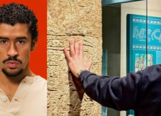 INAH “regañó” a Bad Bunny por tocar pieza del Museo de Antropología