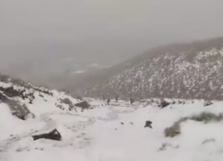 Frente frío 25 cubre de nieve La Malinche y provoca bajas temperaturas