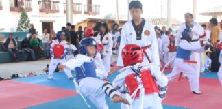 Niñas y niños de Zacatlán realizan examen de cambio de cinta en Taekwondo