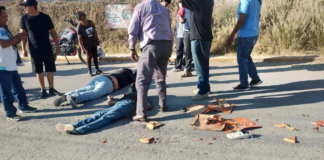 Motociclista y acompañante resultaron heridos tras derrape en Amozoc