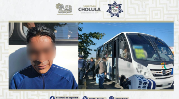 SSP Puebla y SSC Cholula detienen a hombre con 6 celulares robados