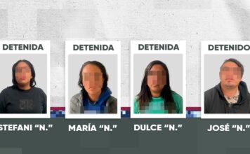 Detienen a cuatro personas por robo con violencia a transeúnte