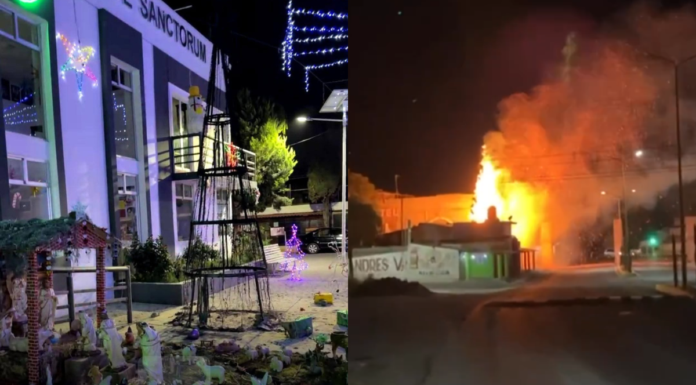 Se incendian árboles de Navidad en Cuautlancingo y Tecamachalco