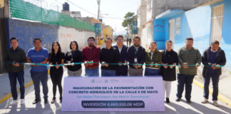 Texmelucan inaugura pavimentación en calle de Tlanalapan
