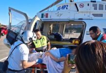 Trasladan por aire a embarazada con complicaciones de Huauchinango a Puebla