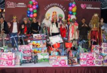 Tonantzin Fernández inicia caravana con entrega de juguetes en San Pedro Cholula