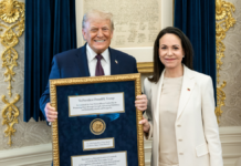 María Corina entrega su Nobel de la Paz a Donald Trump