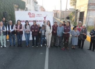 Tonantzin Fernández entrega rehabilitación de calle en San Pablo Tecamac