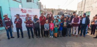 Tonantzin Fernández entrega rehabilitación de drenaje sanitario en San Cristóbal Tepontla