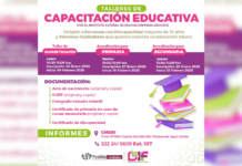SMDIF Puebla abre cursos educativos para personas con discapacidad