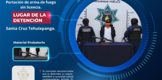 Detienen a hombre armado tras persecución vehicular en Atlixco