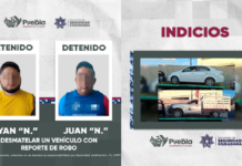 Caen dos por desmantelar vehículo robado en La Loma