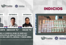 SSC Puebla captura a tres por robo a comercio y vehículo