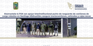 Aseguran inmueble con vehículos robados y autopartes en Santiago Miahuatlán