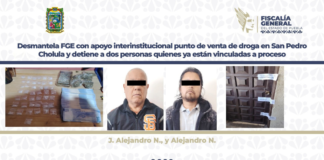 Aseguran inmueble y detienen a dos por narcomenudeo en Cholula