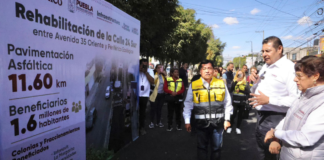 Supervisan avance del 60% en pavimentación de la 24 Sur en Puebla