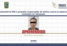 Detienen a hombre por posesión de narcótico en Tehuacán