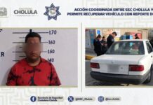 En Boulevard Forjadores, SSC Cholula recupera vehículo robado