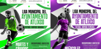 Atlixco invita a participar en Ligas Municipales de Fútbol Rápido