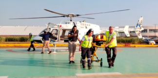 Realizan traslado aéreo de paciente crítico desde Izúcar a Puebla