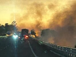 Incendio de maquinaria provoca cierre en la Amozoc–Teziutlán