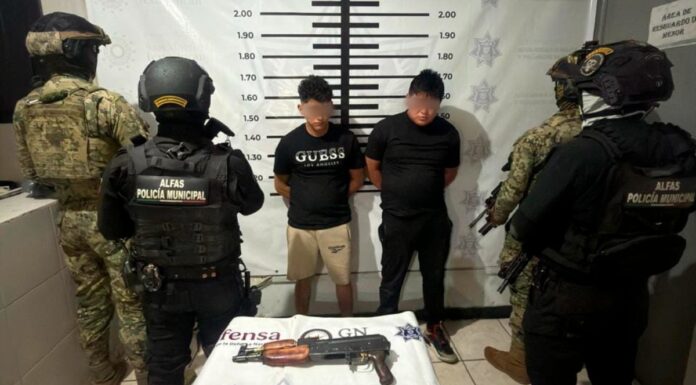 Policía de Texmelucan repele agresión y captura a dos generadores de violencia