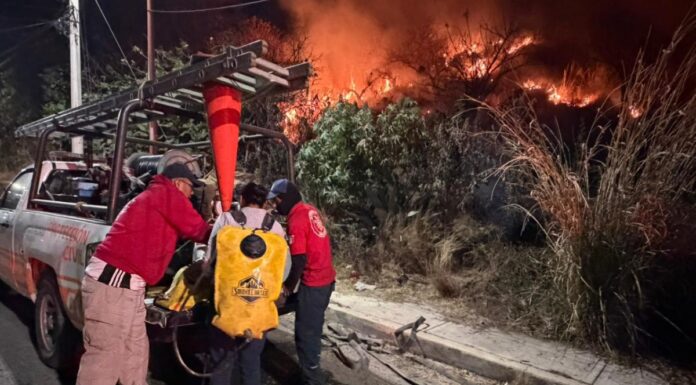 PC de San Pedro Cholula atiende nuevo incendio en ladera del Cerro Zapotecas