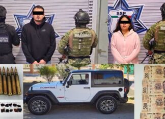 Cae pareja presuntamente ligada a extorsión y amenazas en Puebla