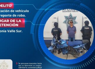 SSC Atlixco recupera motocicleta robada y detiene a conductor