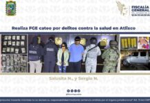 Aseguran drogas, armas y a dos personas tras cateo en Atlixco
