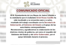 Localizan con vida a hombre desaparecido en Los Reyes de Juárez